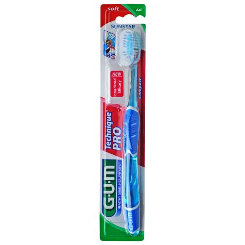 Gum Technique PRO Compact Soft Toothbrush Μπλε Επαγγελματική Οδοντόβουρτσα με Μαλακές Ίνες & Μικρή Κεφαλή 1 Τεμάχιο, Κωδ 525